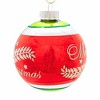 Christopher Radko 4.25 In Merry Christmas Flocked Ball Shiny Brite Vintage Inspired Tree Ornaments - 3 of 4