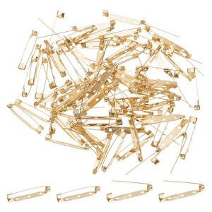 Unique Bargains Durable Multipurpose Iron Badge Brooch Pin Backs Safety Clasp 60 Pcs - 1 of 4