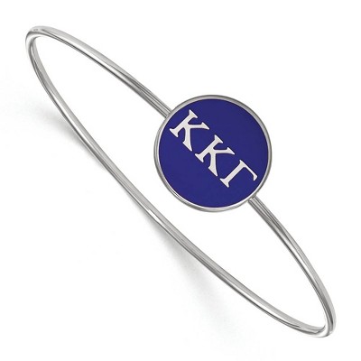 Black Bow Jewelry Sterling Silver Kappa Kappa Gamma Greek Life Bangle Bracelet 6 Inch