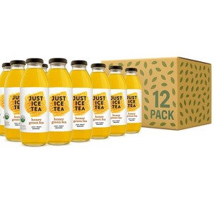 Just Ice Tea Organic Honey Green Tea – 16 oz Glass Bottles (12-Pack) – Unsweetened Brewed Tea with Organic Ingredients – No Sugar, No Junk, Just Tea - 1 of 4