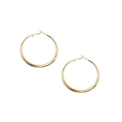 SOHI Women's Champayne Gold Minimal Circular Hoop Earrrings