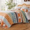 Greenland Home Fashions 3pc Full/Queen Carlie Calico Striped Quilt Bedding Set: Woven, Includes Pillow Shams - 2 of 4