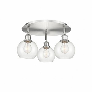 Athens - 3 Light Flush Mount In Industrial Style-8.63 Inches Tall and 17.75 Inches Wide - 1 of 1