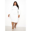Slickblue Knot Detail Bodycon Sweater Dress, Warm & Stylish Winter Wardrobe Essential, Black/Ivory, Size 1XL-3XL - 2 of 4