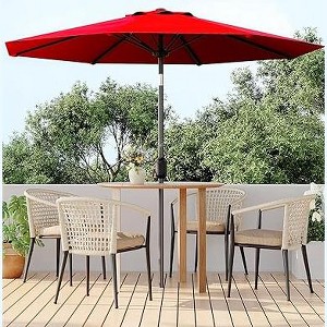 COZONY 9FT Patio Umbrella with Crank & Push-Button Tilt, Outdoor Market Table Umbrella with 11 Sturdy Ribs for Pool, Deck, Yard & Garden - 1 of 4