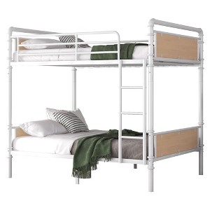 TiramisuBest Black Full XL Over Queen Metal Bunk Bed with Ladder and Slats Support - Ideal for Adults and Teens, Sturdy and Easy to Assemble - 1 of 4