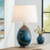 Swirl 22 1/2" High Blue Art Glass 3-Way Table Lamp - 2 of 4