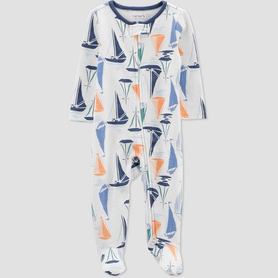 Carter's Just One You®️ Baby Boys' Sailboat Footed Pajama - Blue/White 3M
