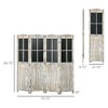 NicBex 5.6' Tall 4-panel Pegboard Display Room Divider Folding Privacy Screen Freestanding Wall Partition with Black Boards for Home & Office, Natural - 4 of 4