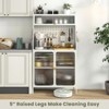 Tangkula 5-Tier Metal Baker's Rack Kitchen Pantry Cabinet w/ See-through Flip-up Door Pegboard Adjustable Shelf White - 2 of 4