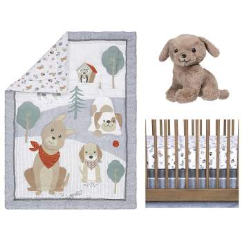 Sammy & Lou Fur-Ever Friends Baby Nursery Crib Bedding Set - 4pc