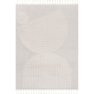 Nuloom Priti High-Low Modern Geometric Tasseled Indoor Area Rug - 1 of 4