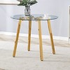 GlasFlength Dining Tables Modern Minimalist Circular Dining Table Patterned Tabletop for Multi Functional Spaces, Gold, 36"*36"*29.5" - 2 of 4