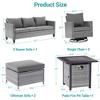 Sonkuki 6-Piece Patio Sofa with Square Fire Pit Table and Swivel Rocking Chairs, Conversation Couch with Cushion - 3 of 4