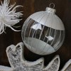 Northlight Glitter Stripes Glass Christmas Ball Ornament - 4" - Clear and Silver - 2 of 4