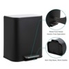 12 Liter 3.2 Gallon Stainless Steel Trash Can, Step On Pedal, Soft Close Lid, Removable Inner Bucket, Brushed Finish, Black - 4 of 4