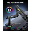 HUANUO RGB Monitor Arm for Ultrawide Screens up to 57", Heavy-Duty Single Mount Holds 44lbs, Fully Adjustable with C-Clamp & Grommet Base - 2 of 4