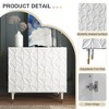 CLIHOME 2 Door Sideboard Gloss Lacquer Media Storage Accent Cabinet Utility Storage Cabinets - 3 of 4
