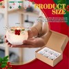 MOEPISY 6 Pcs Christmas Votive Candle Holders with Snowy and Red Berry Pine Leaves Xmas Glass Tealight Candle Holders - 3 of 4