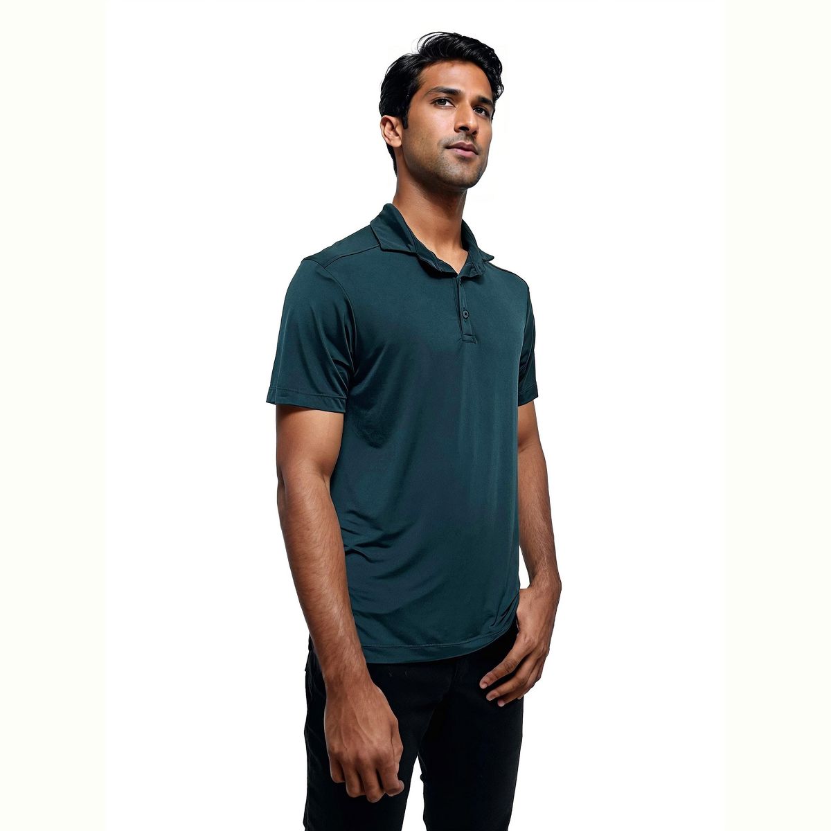 24seven men Wrinkle Resistant 3 Button Machine Washable Polo Shirt - thumbnail 5