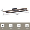 LLHZSY Simple Square Flush Mount LED Ceiling Light With Imitation Wood Frame-27 1/2" L - 4 of 4