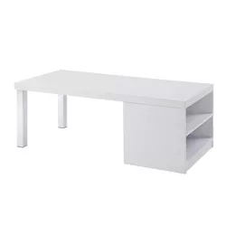 47" Harta Coffee Table White High Gloss/Chrome - Acme Furniture