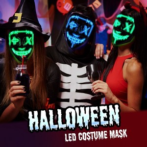 Mask, Halloween LED Mask, 2 Pcs, for Festival Cosplay,  Halloween Costume, Masquerade Parties - 1 of 4