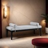 Meridian Furniture,Priscilla Linen Textured Fabric Bench - 2 of 4