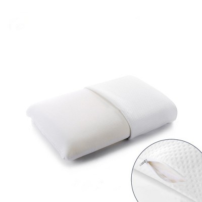 White Hypoallergenic Memory Foam Bed Pillow with Zip-off Cover