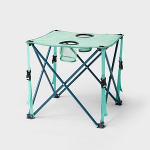 2pc Quad Side Steel Rectangle Portable Picnic Table Green - All In