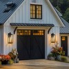 DORESshop 18 in. 2-Pack Large Black Dusk to Dawn Outdoor Waterproof Lantern Wall Lights with Clear Glass Shade T30 Bulbs Included - 3 of 4