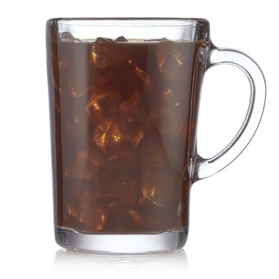 Le'raze Set Of 6 Clear Borosilicate Glass Coffee And Tea Mugs With Handles,  15oz. : Target