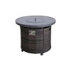 25" H x 32" W Aluminum Propane Outdoor Fire Pit Table with Lid - 2 of 4