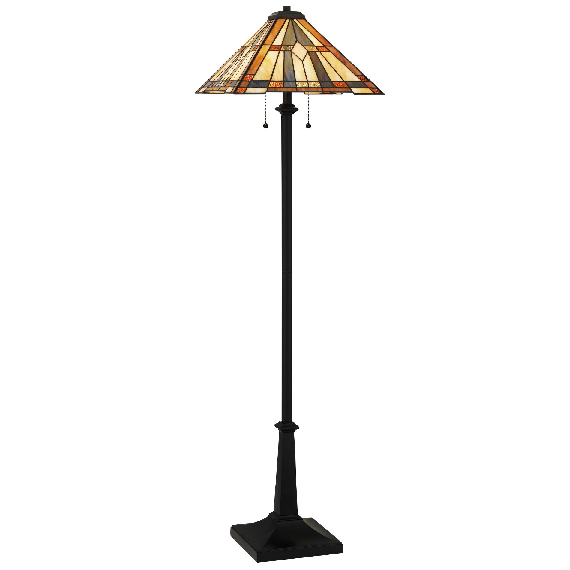 Winchester 62" Matte Black Tiffany-Style Floor Lamp