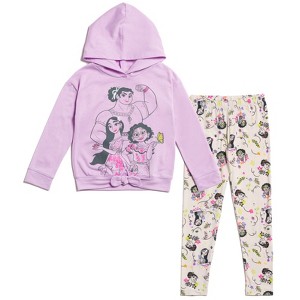Disney Encanto Isabela Luisa Mirabel Sequin Pullover Fleece Hoodie and Leggings Outfit Set Little Kid to Big Kid - 1 of 4