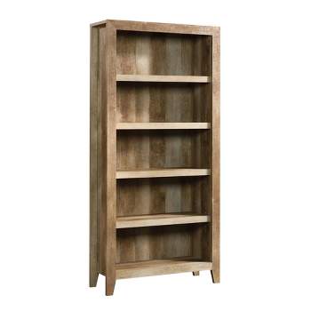 71" Dakota Pass 5 Shelf Bookcase Craftsman Oak - Sauder: Rustic Country Style, MDF, Laminate Finish, Adjustable Shelves