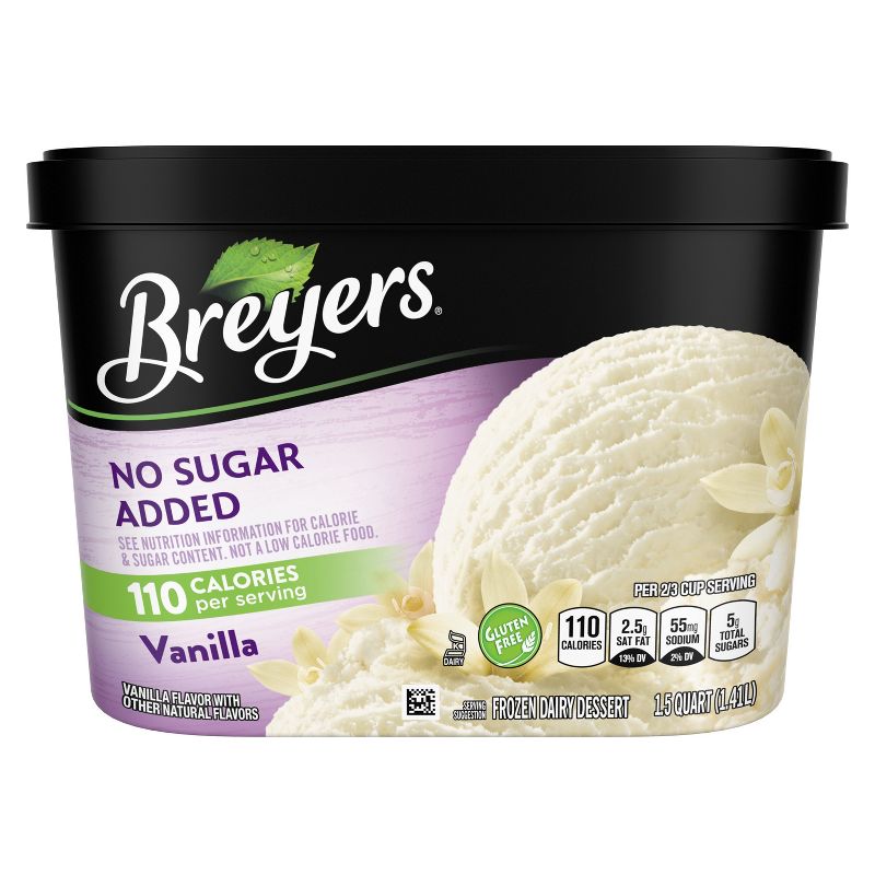 Breyers No Sugar Added Vanilla Frozen Dairy Dessert - 48oz, 4 of 8