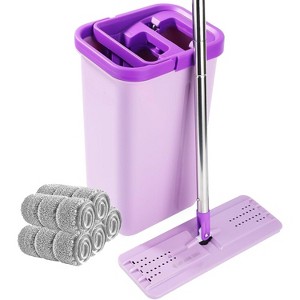 Effortless Deep Cleaning: Hands-Free Mop System with Wringer - 3 Reusable Pads for Floors & Windows, Gentle on All Surfaces - 1 of 4