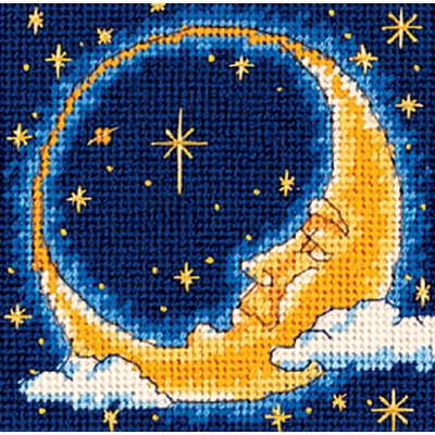 Dimensions Mini Needlepoint Kit 5"X5"-Moon Dreamer Stitched In Thread