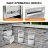 13" x 21" Stainless Steel Flush Mount BBQ Drawers with Grooved Handle,for Outdoor Kitchen Island or Patio Grill Station - 4 of 4