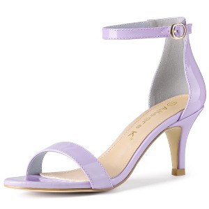 Allegra K Women's Open Toe Ankle Strap Stiletto Heel Ankle Strap Sandals - 1 of 4