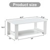 FURNIinspire End Tables Modern And Practical Coffee Table, MDF Double Layered Coffee Table For Living Room, Bedroom, White, 43"*22"*17" - 3 of 4