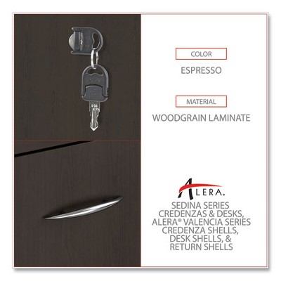 Espresso 2-Drawer Lockable Mobile Filing Cabinet