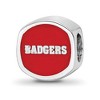 Black Bow Jewelry Sterling Silver Wisconsin Badgers NCAA Bead Charm - 4 of 4