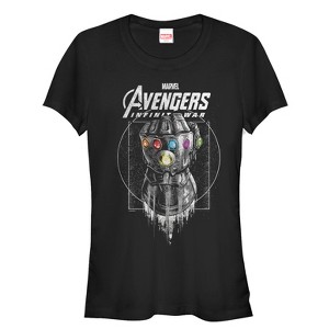 Juniors Womens Marvel Avengers: Avengers: Infinity War Gauntlet Drip T-Shirt - 1 of 3