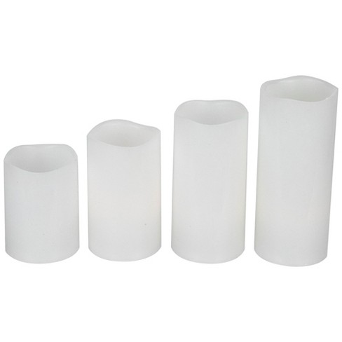 Northlight Led Flameless Flickering Solid Wax Pillar Candles - 7 ...