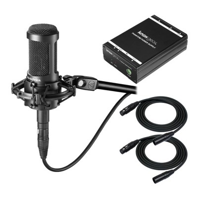 Audio-technica At2035 Microphone With Power Supply And Two Xlr
