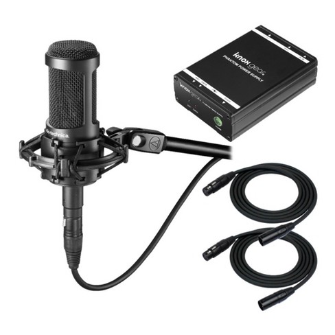 Audio-technica At2035 Microphone With Power Supply And Two Xlr Cables  Bundle : Target