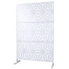 Okak Modern Outdoor Privacy Screen with Dimond Hollowed, Patio Privacy Screen with Metal Stand, Metal Privacy Screen for Backyard - 4 of 4