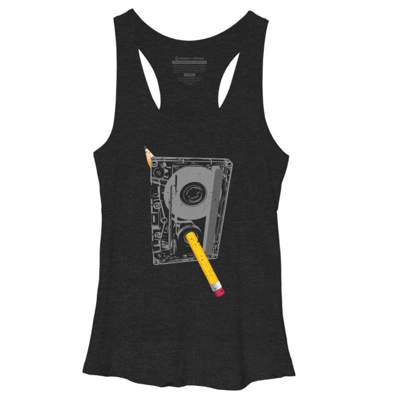 Women's Design By Humans Old School Pencil Rewind By clingcling Racerback Tank Top, 1 of 4